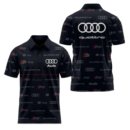 Short-Sleeved Polo Shirt 3D Printed 4S Fast Dry Sport Collar T-Shirt for Store Staff Fashionable