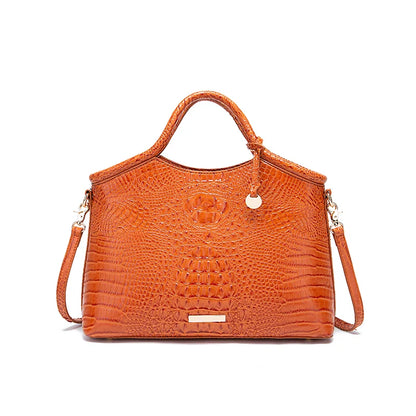 crocodile pattern colorful solid color high-end retro women's handbag