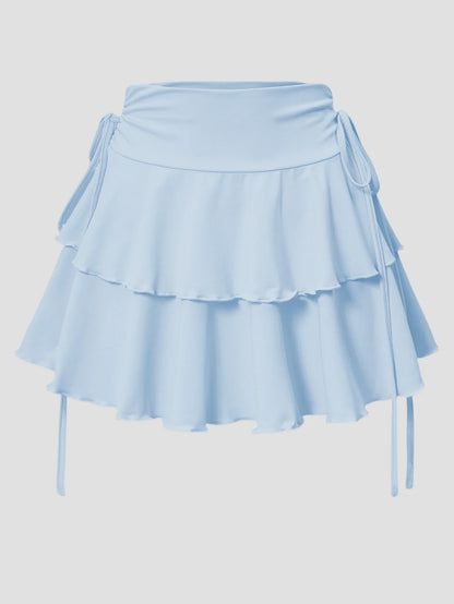 New Women Sexy Solid Mini Skirt Fashion Casual High Waist Slim Fit Elastic Waist Pleated Short Skirt