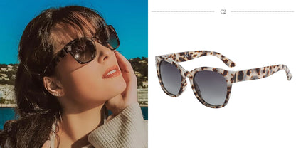 Fashion Cateye Polarized Sunglasses for Women - Oversized Sun Glasses UV400 Protection Retro Shades Designer Style