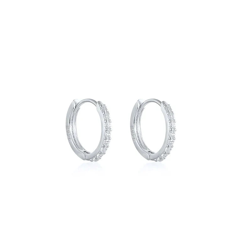 Ins Star Anise 925 Sterling Silver  Earring For Women Hoop Earrings Crystal Fine Jewelry Glossy 18K Gold Mom Gift Trend