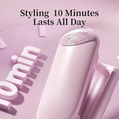 Curling Iron Hair Crimper 32mm Waver Beach Waves Curling Wand, Ionic Deep Waver Hair Curler Tool with Ceramic Pink, 1.25 Inch
