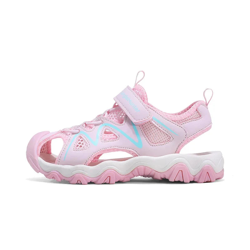 Summer Breathable Anti-Slip Sport Sandals for Boys&Girls Kids Outdoor Closed-Toe Beach Shoes Anti-Bump Water Sandals