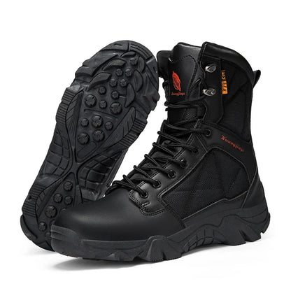 High-Top Anti-Smashing Work Boots Outdoor Waterproof Safety Shoes Steel Toe Non Slip Men's Boots Fashion Protective Men Shoes