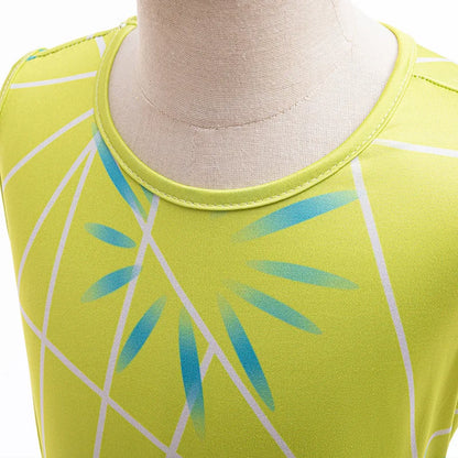 3PCS Full Printing Green Dress for Kids Girl Cosplay Dress+Scarf +Belt Disgust Costume Halloween Disguise Party Joy Clothing