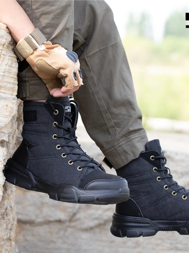 New Work Boots Indestructible Anti-smash Safety Shoes Men Steel Toe Shoes Puncture-proof Sneakers Shoes Non Slip Work Shoes