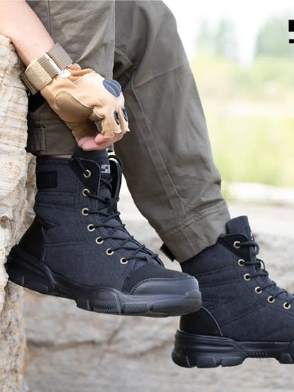 New Work Boots Indestructible Anti-smash Safety Shoes Men Steel Toe Shoes Puncture-proof Sneakers Shoes Non Slip Work Shoes