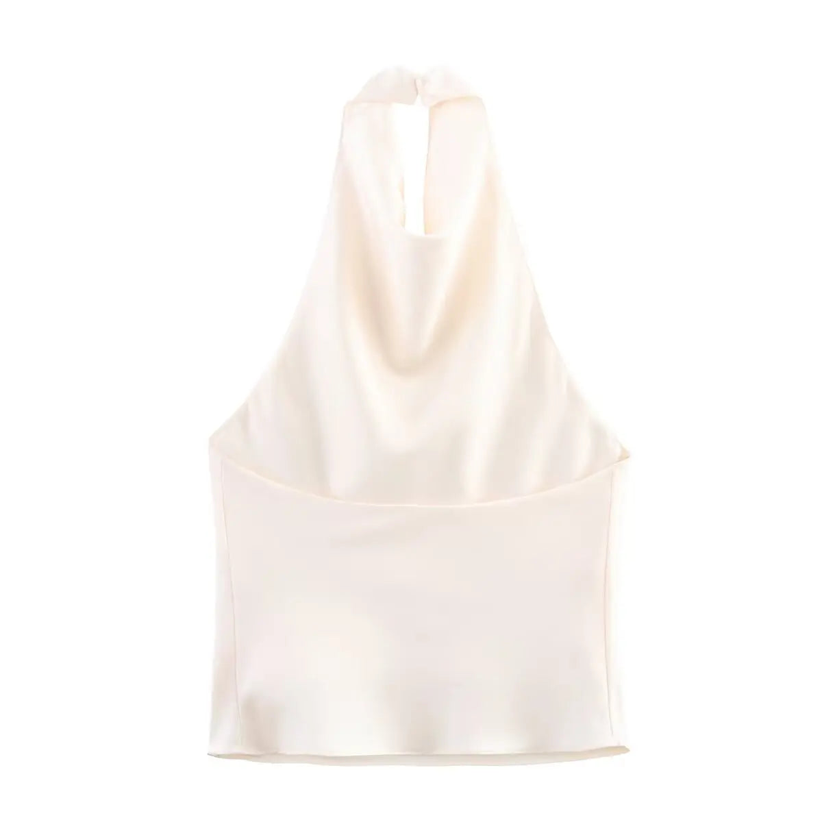 Elegant Women's Satin Backless Halter Vest Summer Solid Sleeveless Sexy High Street Waistcoat Female Slim Camisole Tops