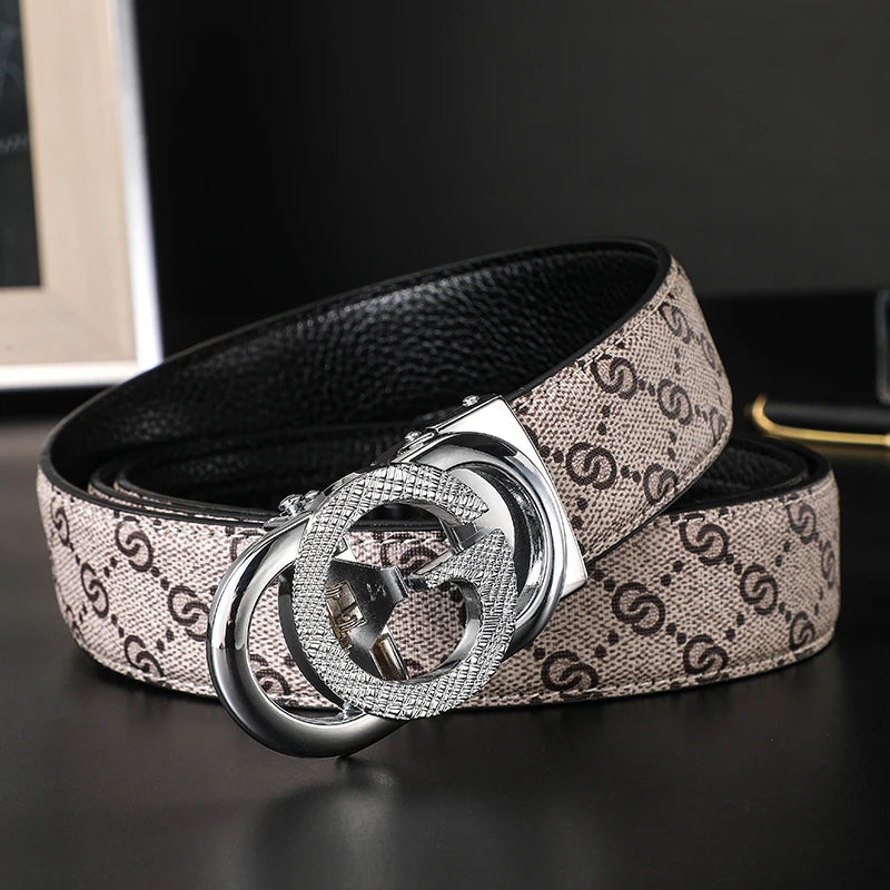 New Width 3.4cm Women's Belt Formal Leather Canvas Belt Women High Quality Metal Buckle Male Belt for men jeans work belt