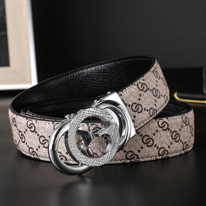 New Width 3.4cm Women's Belt Formal Leather Canvas Belt Women High Quality Metal Buckle Male Belt for men jeans work belt
