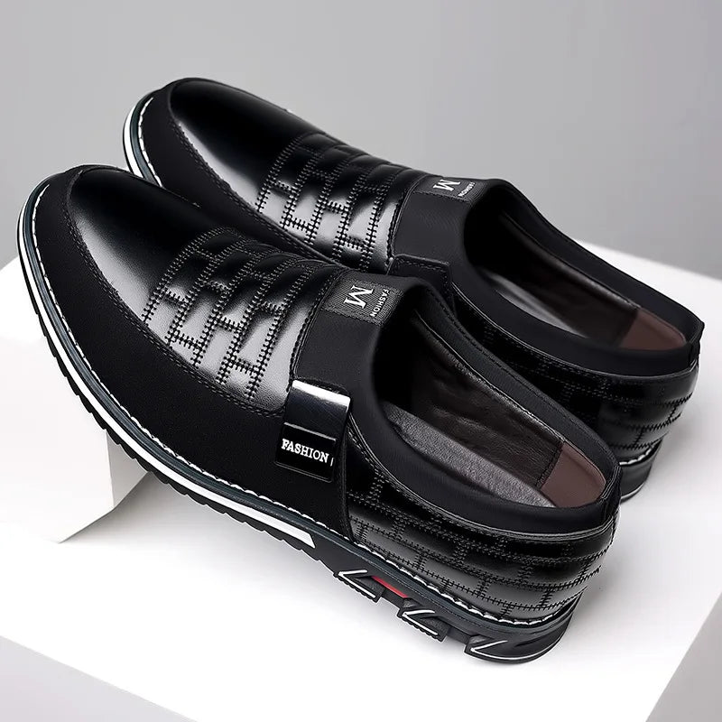 Fashion Men Leather Shoes Daily Office Loafers Lightweight Comfortable Soft Driving Walking Shoes Men Sports Shoes