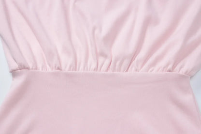 Woman Clothes Diagonal Collar Long Sleeve Package Hip Short Dress Streetwear Black Pink High Waist Tunics Slim Party Dresses
