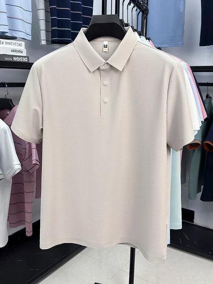 2025 Men's Sporty Polo Waffle Shirt | Moisture-Wicking Golf Tennis Top Sizes S-5XL, Snap Buttons, 7A Antibacterial High Quality