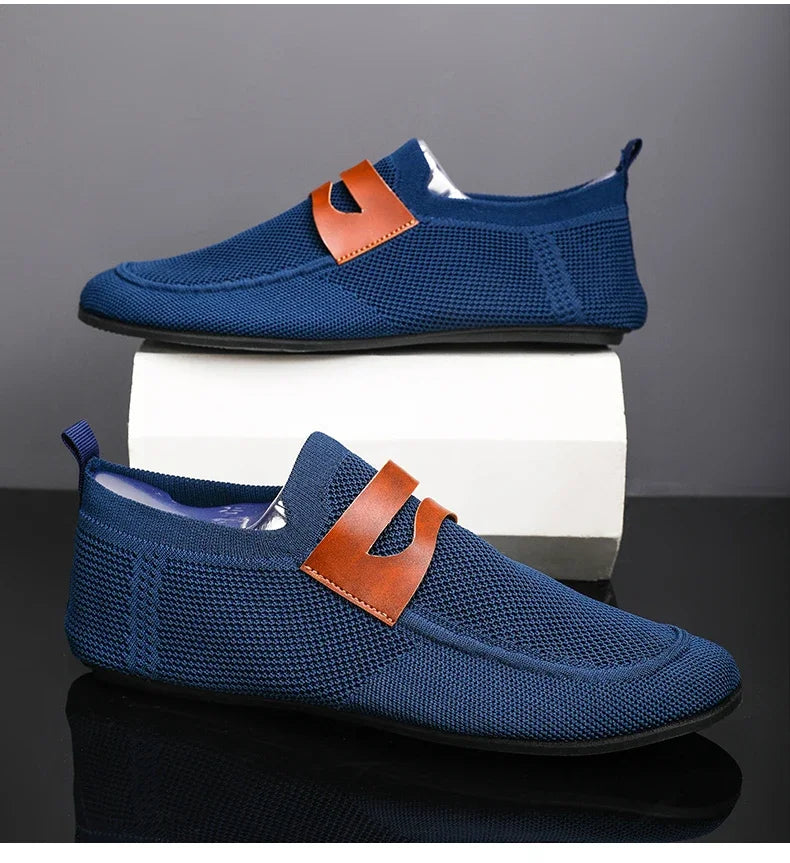 Men's Non Slip Loafers Thin Bottom Breathable Casual Slip on Lightweight Fashion Loafer Comfortable Driving Office Shoes