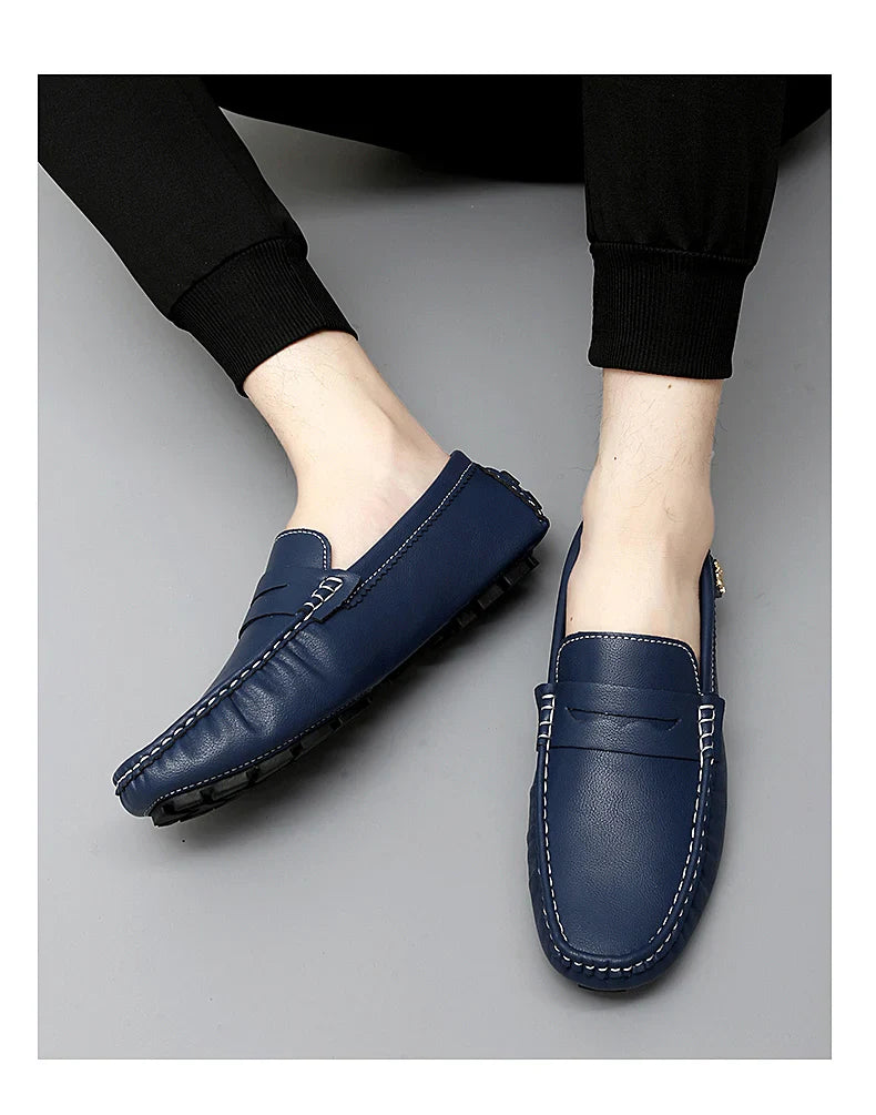 2025 New Handmade Beanie Shoes Men's Soft Sole Lazy Korean Style Trbottomy Easiest for Match Casual Slip-On Driving