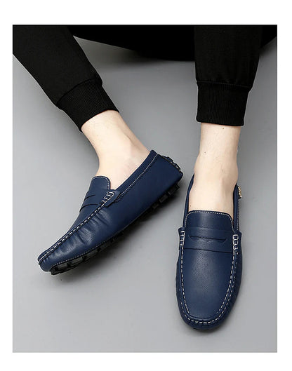 2025 New Handmade Beanie Shoes Men's Soft Sole Lazy Korean Style Trbottomy Easiest for Match Casual Slip-On Driving