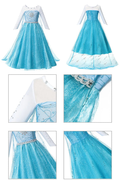 Girls Elsa Anna Dress Children Princess Carnival Dress Kids Jasmine Rapunzel Pageant Flower Disguise Cosplay Christmas Costume