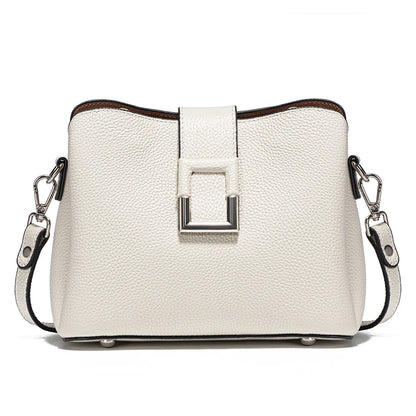 Genuine Leather White Designer Noble Shopper Shoulder Bag Commuter Large Bucket Handbag Women Tote Bucket Cross Body Bag