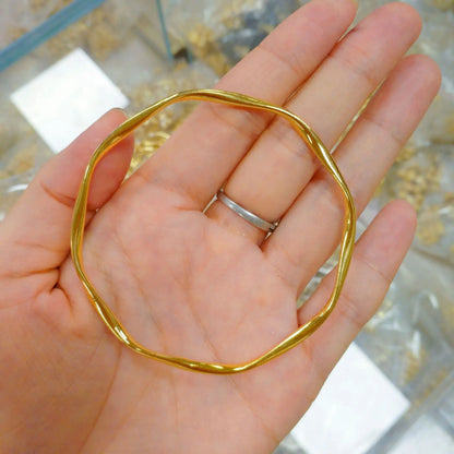 Luxury 24K 9999 Pure Gold real gold Mobius Bracelet Love Endless Loop Bracelet Women's Closed Mouth Bracelet