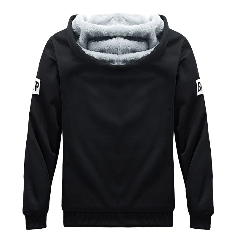 Wolf Czuadlte2024New Winter Men's Sports Set Casual Pants Hooded Sweater Youth Large Plus Plush Thickened Cardigan Two Piece Set