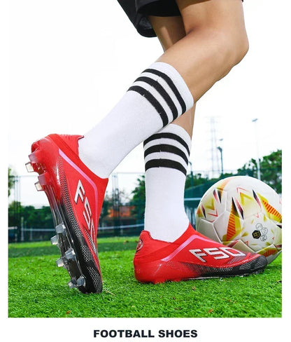 New Men Football Boots Non-Slip Boys Cleats Hot-selling Soccer Shoes Grass Outdoor Match Sneakers High-quality High-top Light