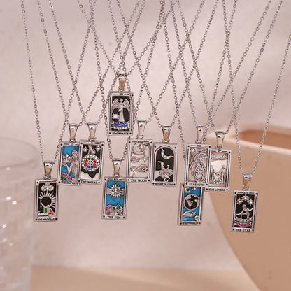 Original New Tarot Queen Lover Magician Moon Necklace Tarnish Free Stainless Steel Jewelry 18K Gold Plated Decoration