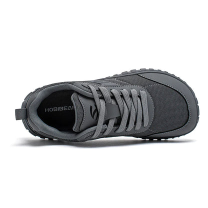 Wide Toe Running Shoes Unisex Minimalist Artificial Leather Walking Sneakers Lace Up Lightweight Breathable Shoes