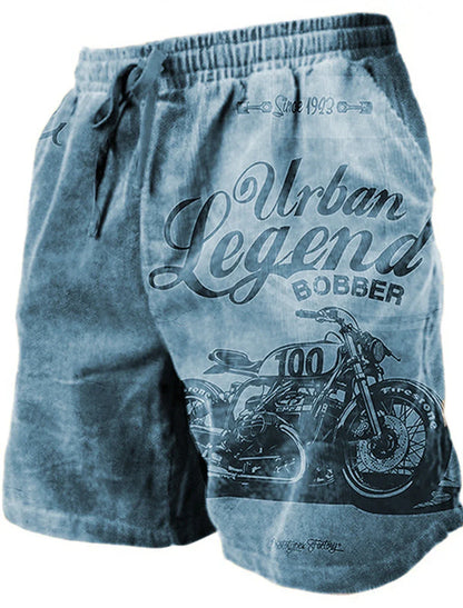 Men's Beach Pants Heavy Shaped Motorcycle 3D Printed Shorts Men Summer Breathable Shorts Fitness Street Shorts Men's Ropa Hombre