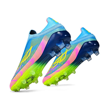 Lightweight AG/FG Long Nail Soccer Shoes，PU Fabric Stitching Upper，TPU Wear-resistant Sole，Quality Reliable for Youth Men Women