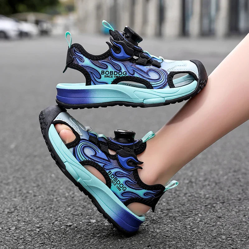 Children Sandals Lightweight Soft Sole Daily Wear Hollow Out Beach Shoes Anti Slip Wear-resistant Versatile Sports Leisure Shoes