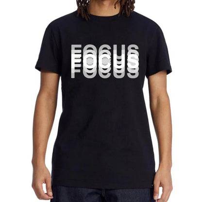 Summer Men's 100% Cotton High Quality Casual Sports Loose Oversized Funny Focus Print Round Neck Short Sleeved T-shirt Tops
