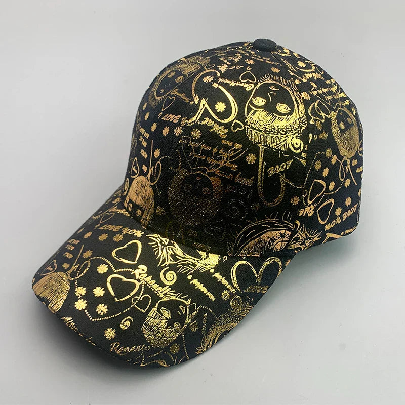 New Kpop Shiny Reflective Graffiti Letter Men Women Baseball Hats Cotton Comfortable Street Tie-dyed Fashion Sport Hip Hop Caps