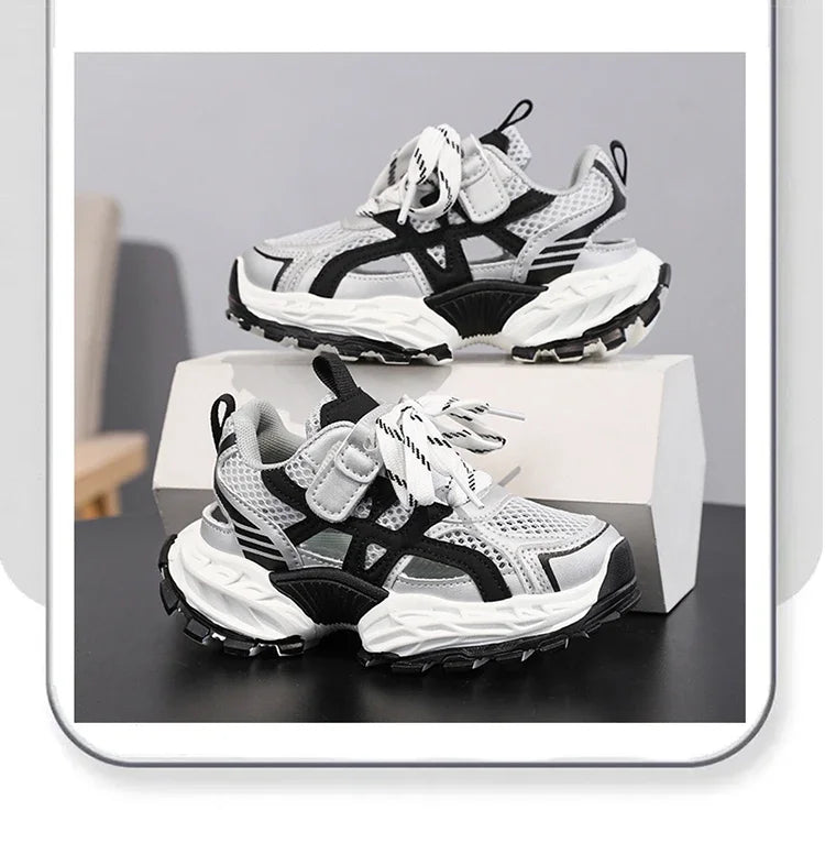 Fashion Kids Soft Chunky Running Sports Shoes Children's Sneakers Boy Spring Summer Mesh Girls School Causal Basketball Shoes