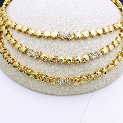Conjuntos de Joias de Cor Dourada para Mulheres, Conjuntos de Colares para Mulheres, bijoux de mode, conjuntos de joias