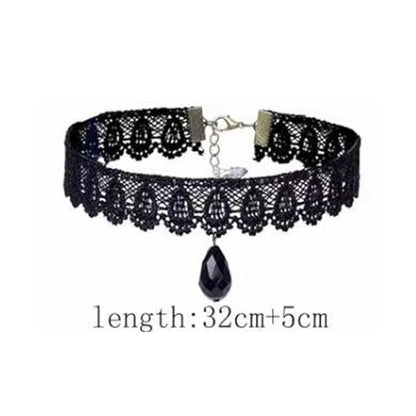 Punk Black Sexy Lace Chokers Necklace For Women Fashion Retro Clavicle Chain Halloween Collar Choker Steampunk Gifts