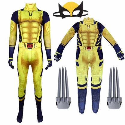 Deadpool Costume Kids Movie Superhero Deadpool Child Costume Adult Deadpool Cosplay Jumpsuit Sword Set Boys Halloween Gifts