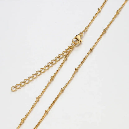 10pcs 5pcs Stainless Steel Bead Chain Necklace Chains for DIY Jewelry Making Findings 45cm+5cm Chain with Lobster Clasps No Fade