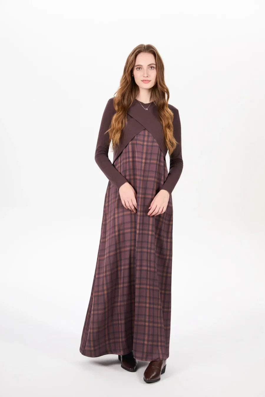 elegance slip satin dress + knitting cross top +mockneck woman clothing set adjustable maxi floor length