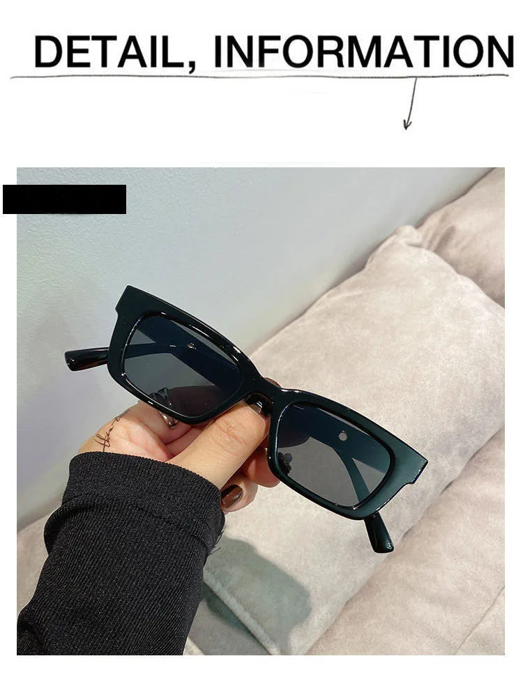 New Women Rectangle Vintage Sunglasses Brand Designer Retro Points Sun Glasses Female Lady Eyeglass Cat Eye Driver Goggles