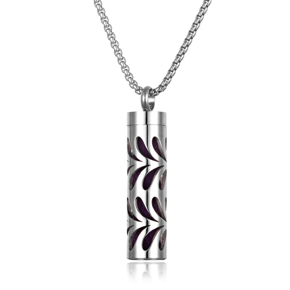Long Strip Stainless Steel Aromatherapy Necklace Perfume Diffuser Essential Oil Diffuser Pendant Necklace Jewelry Accessories