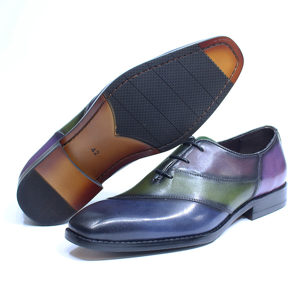 Luxury Men's Patent Leather Dress Shoes Alligator Pattern Oxford Brogue Lace-Up Formal Shoes for Office Wedding Party