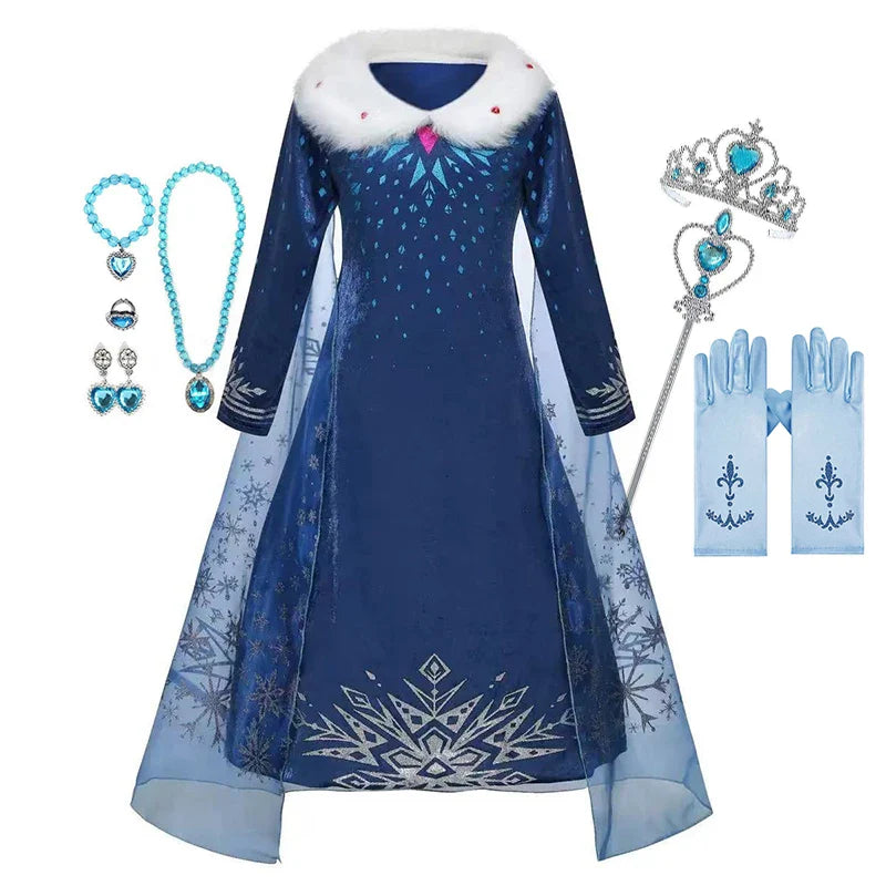Frozen 2 Elsa Princess Girls Dress Up Snow Queen Costume Carnival Party Halloween Kids Carnival Birthday Party Clothes