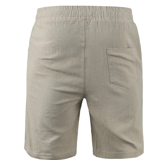 New Men's Cotton Linen Shorts Pants Male Summer Breathable Solid Color Linen Trousers Fitness Streetwear S-3XL