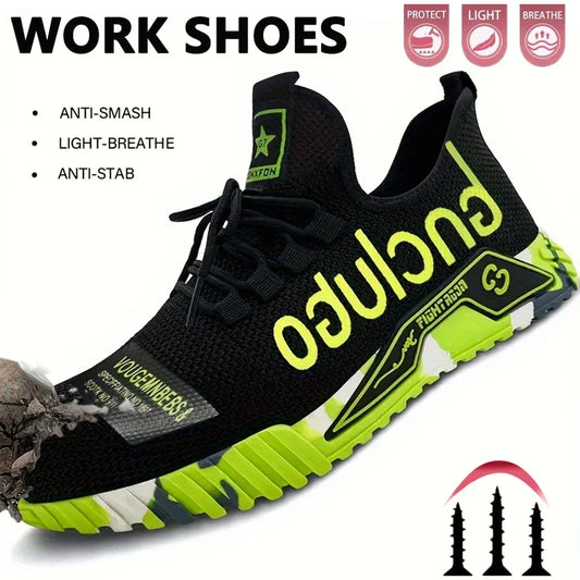 Steel Toe protection Shoes Anti smashing Anti-Puncture Men's Safety Shoes Lightweight Breathable Men's Resistant Work Shoes