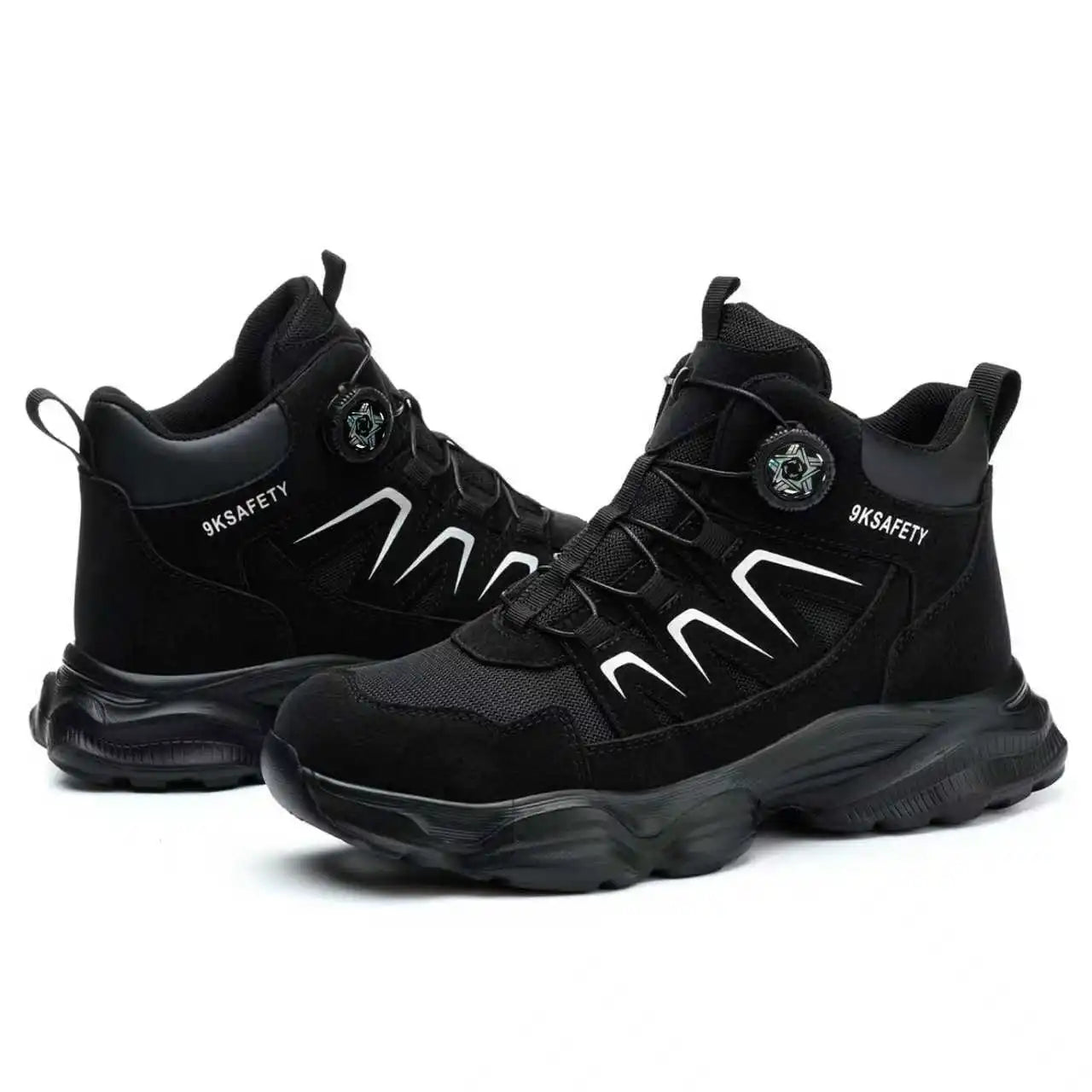 Work Boots Men Anti Smash Anti Piercing Steel Toe Safety Shoes Lightweight Breathable Work Boots Industrial Construction Boots