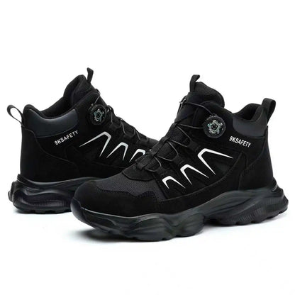 Work Boots Men Anti Smash Anti Piercing Steel Toe Safety Shoes Lightweight Breathable Work Boots Industrial Construction Boots