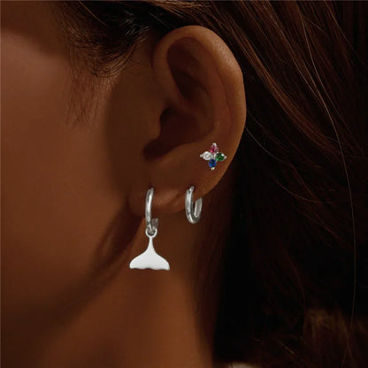 925 Sterling Silver 3pcs 4pcs Set Zircon Stud Earrings 18k Gold Star Minimalism Huggies Earring Fine Jewelly Set Party Gift