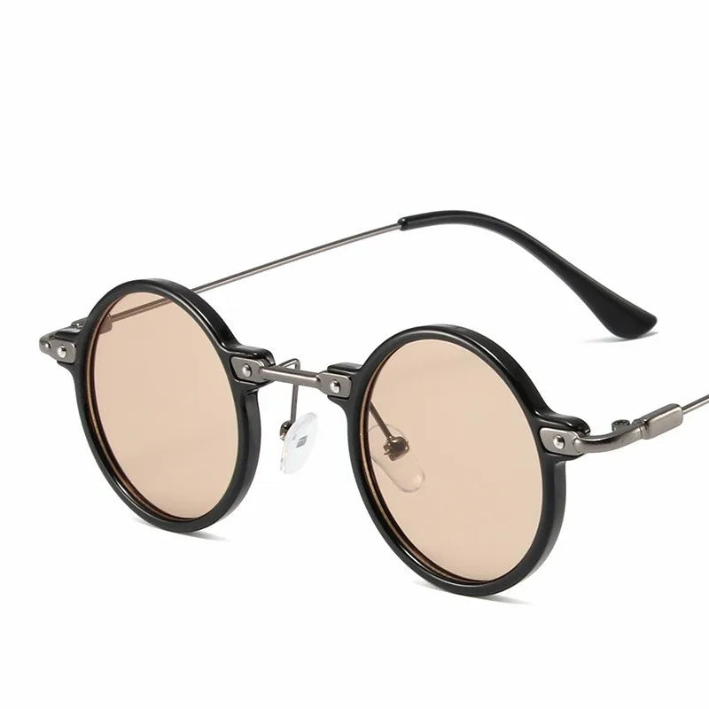 Retro Steampunk Round Sunglasses – UV400 Metal Frame | Men & Women