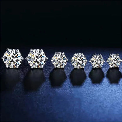 2ct 8mm Moissanite Earrings for Women Lab Grown Diamond Ear Studs 925 Sterling Silver Fine Jewelry Gift