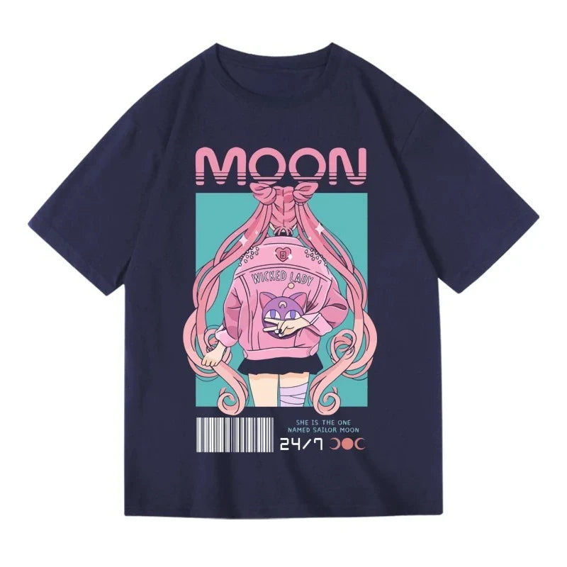 Anime Graphic T Shirts Men's Clothing Y2k Loose Casual Women's Short Sleeved Tee Tops Summer 2025 Unisex